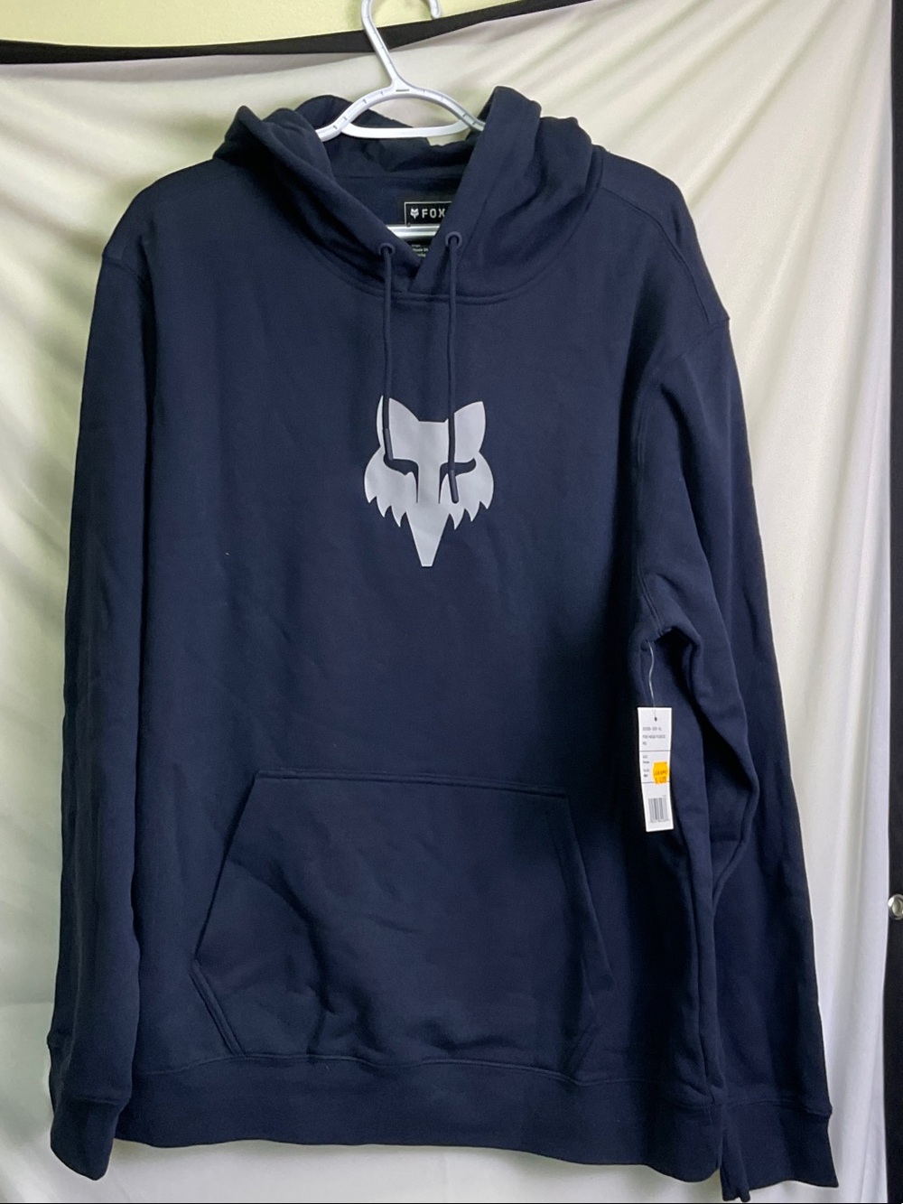 Fox Navy Hoodie with Light Gray Fox Head Logo